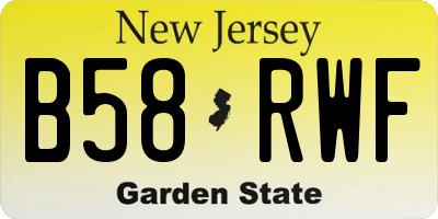 NJ license plate B58RWF