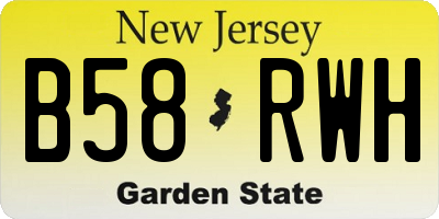 NJ license plate B58RWH