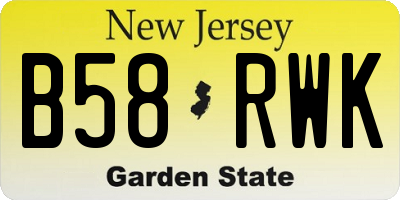 NJ license plate B58RWK