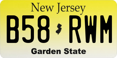 NJ license plate B58RWM