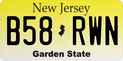 NJ license plate B58RWN