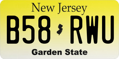 NJ license plate B58RWU