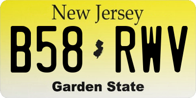 NJ license plate B58RWV