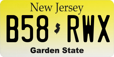 NJ license plate B58RWX