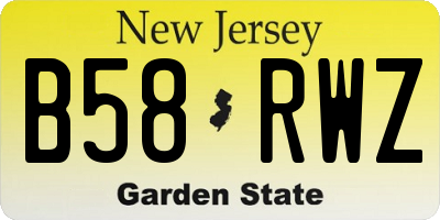 NJ license plate B58RWZ