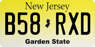 NJ license plate B58RXD
