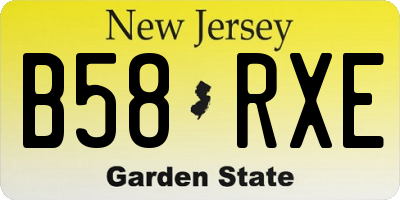 NJ license plate B58RXE
