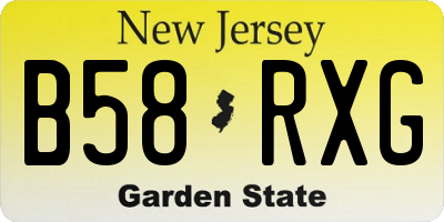 NJ license plate B58RXG