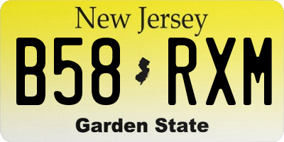 NJ license plate B58RXM