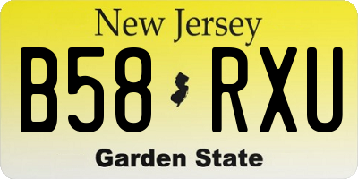 NJ license plate B58RXU