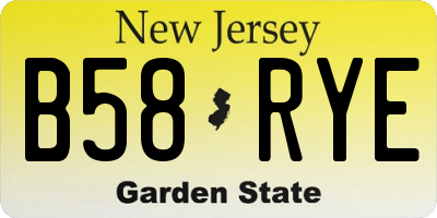 NJ license plate B58RYE