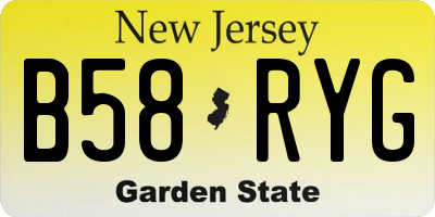 NJ license plate B58RYG