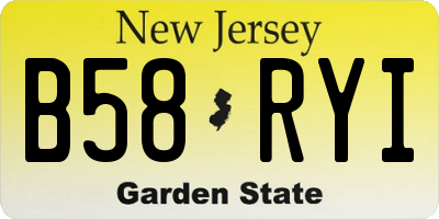 NJ license plate B58RYI