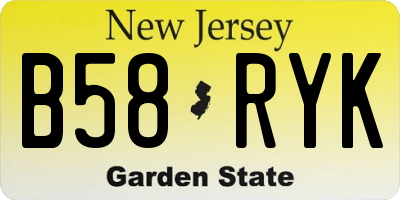 NJ license plate B58RYK
