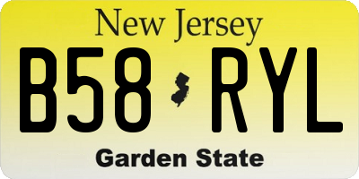 NJ license plate B58RYL