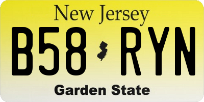 NJ license plate B58RYN