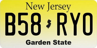 NJ license plate B58RYO