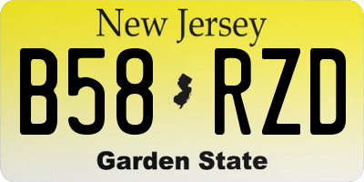 NJ license plate B58RZD