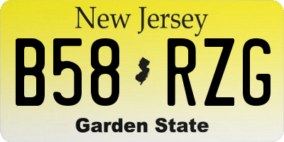 NJ license plate B58RZG