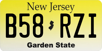 NJ license plate B58RZI