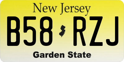 NJ license plate B58RZJ