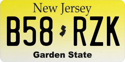 NJ license plate B58RZK