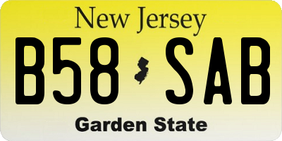 NJ license plate B58SAB