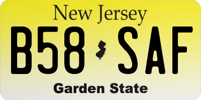 NJ license plate B58SAF
