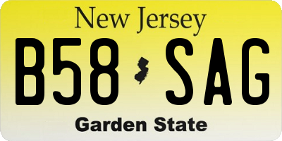 NJ license plate B58SAG