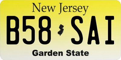 NJ license plate B58SAI