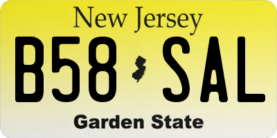 NJ license plate B58SAL