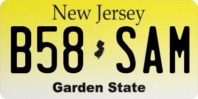 NJ license plate B58SAM