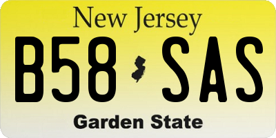 NJ license plate B58SAS