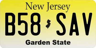 NJ license plate B58SAV