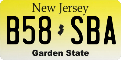 NJ license plate B58SBA