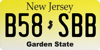 NJ license plate B58SBB