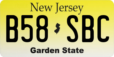 NJ license plate B58SBC