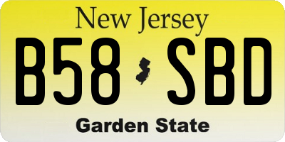 NJ license plate B58SBD