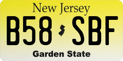NJ license plate B58SBF