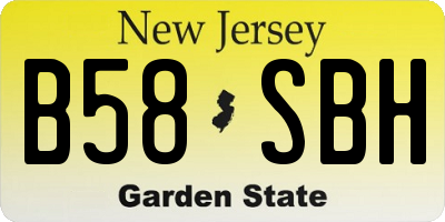 NJ license plate B58SBH