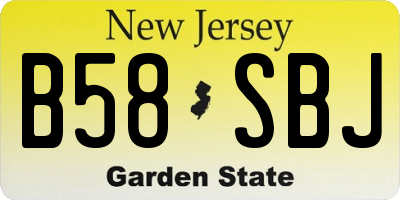 NJ license plate B58SBJ