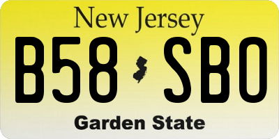 NJ license plate B58SBO