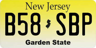 NJ license plate B58SBP