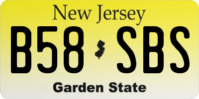 NJ license plate B58SBS