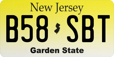NJ license plate B58SBT