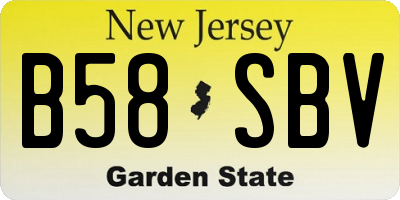 NJ license plate B58SBV