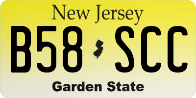 NJ license plate B58SCC