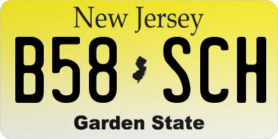 NJ license plate B58SCH
