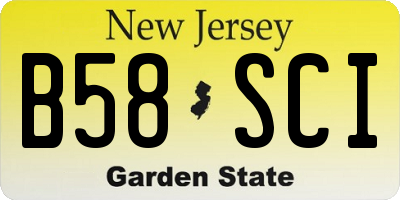 NJ license plate B58SCI