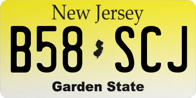 NJ license plate B58SCJ